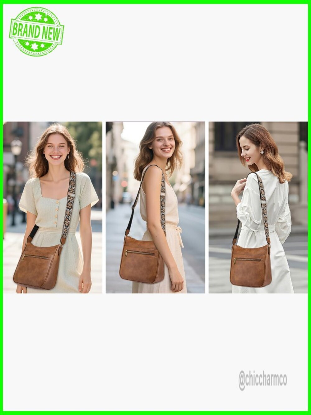Vegan Leather Crossbody Bag Adjustable Strap Hobo Purse Daily Use - Picture 7 of 7